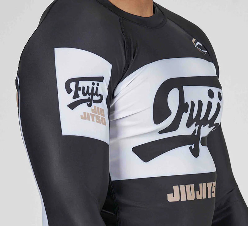Fuji Sports Jiu Jitsu Script Flex Lite Long Sleeve Rashguard Black