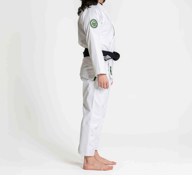 Fuji Sports Womens Flow-Tech BJJ Gi White/Green