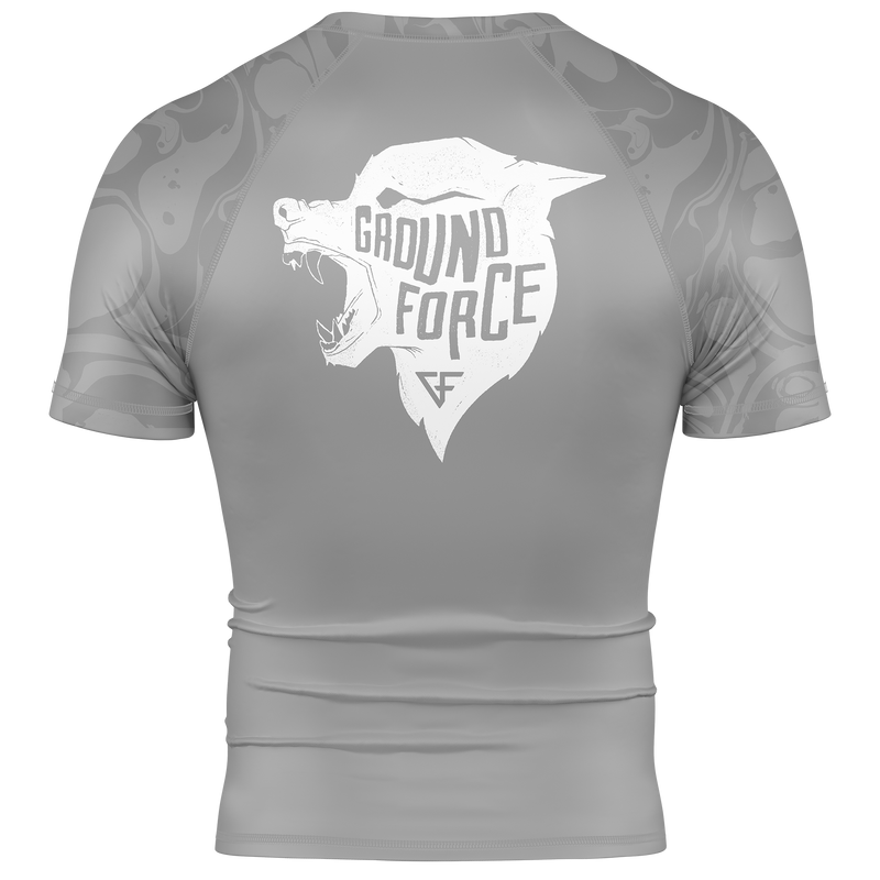 Ground Force Wolf Rashguard Grey - Short Sleeve