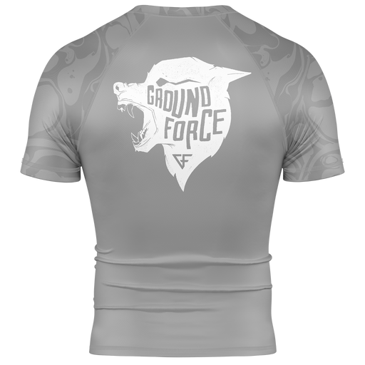 Ground Force Wolf Rashguard Grey - Short Sleeve