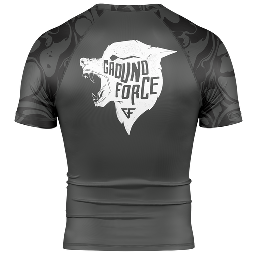 Ground Force Wolf Rashguard Black - Short Sleeve