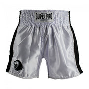 Super Pro Combat Gear Thai en Kickboksshorts White & Black