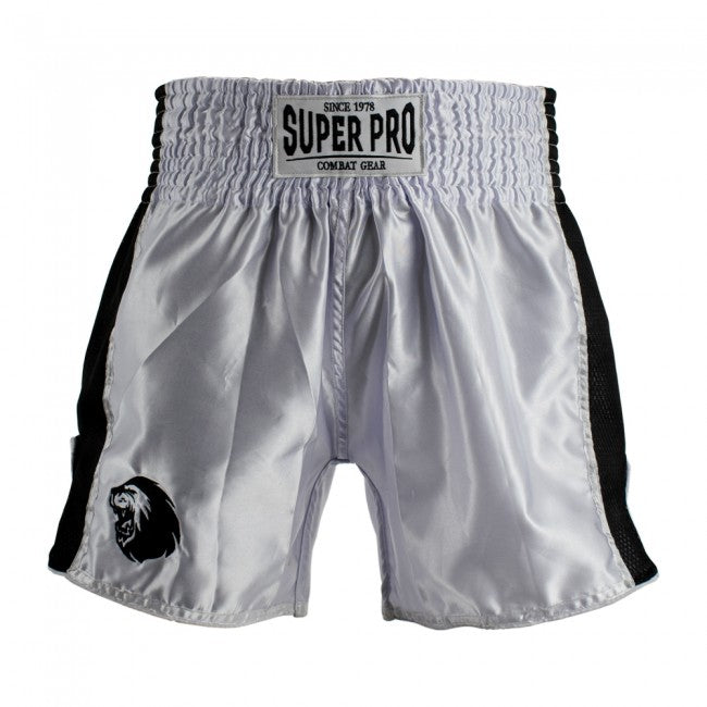 Super Pro Combat Gear Thai en Kickboksshorts White & Black