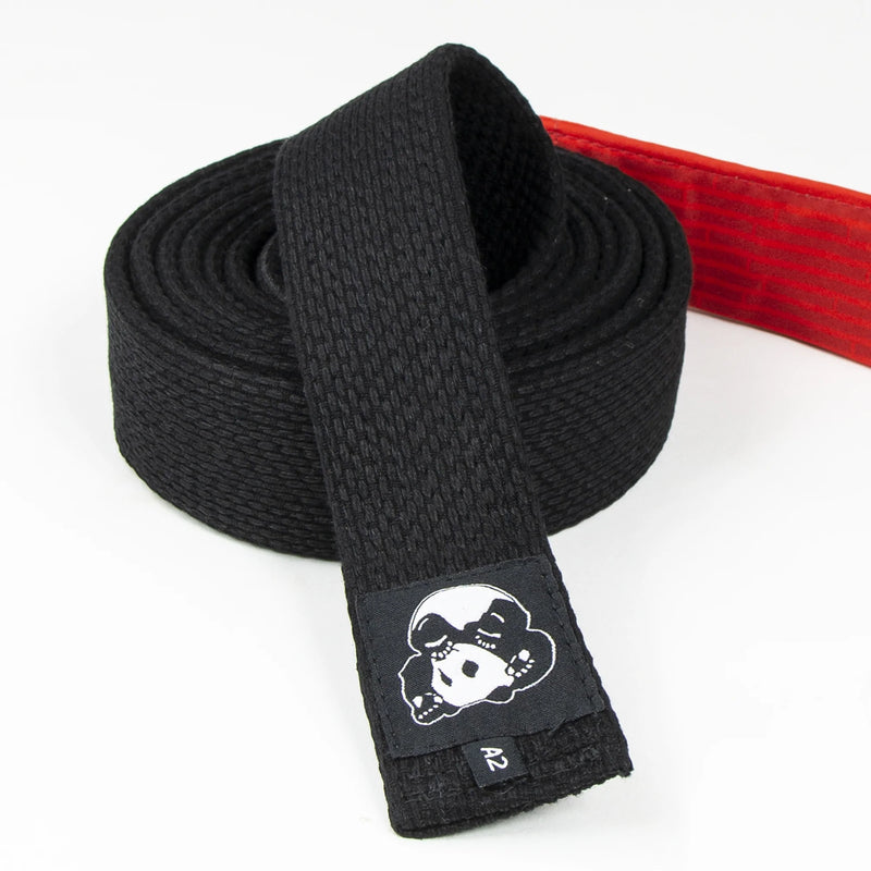 Inverted Gear Bamboo Weave Fancy Belt A1 Black